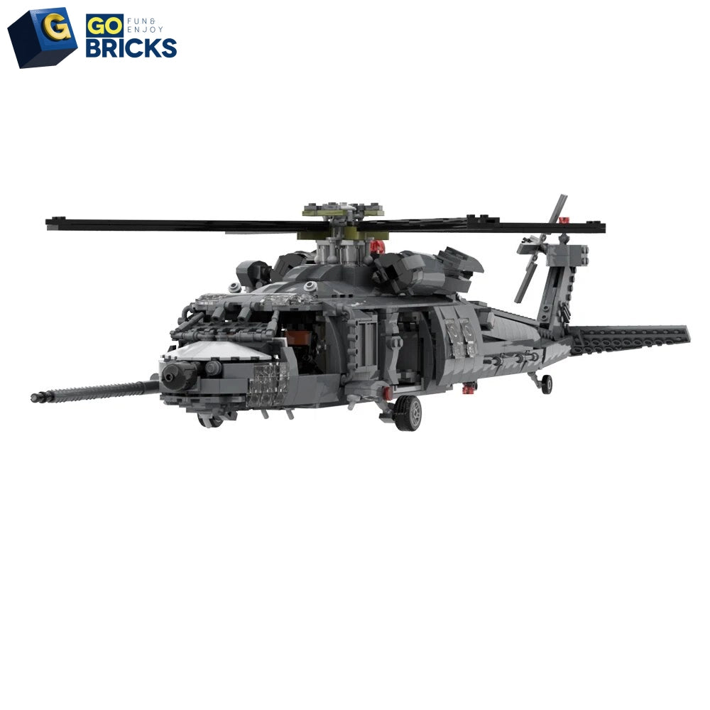 Gobricks MOC MH-60L Pave Hawk Military Helicopter Building Blocks