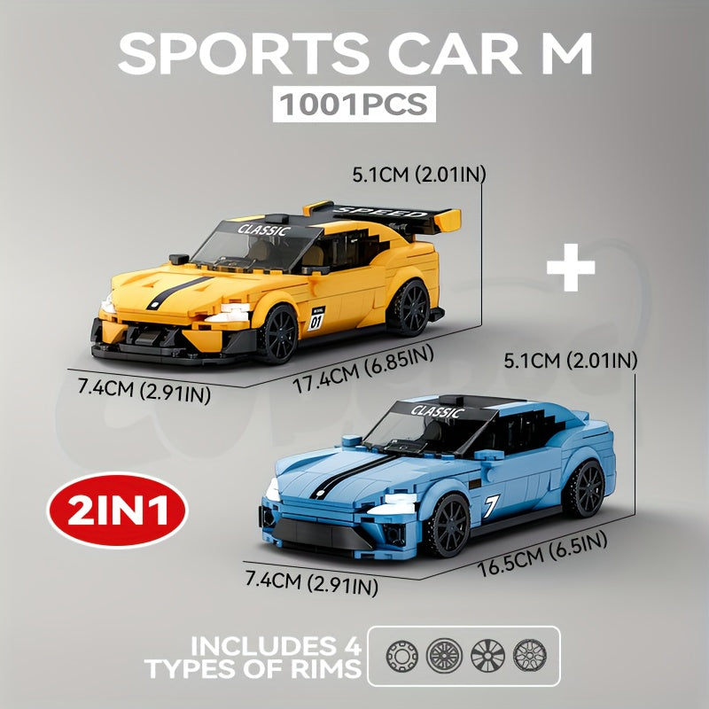 Car Repair Shop Street Scene Building Set, Sports Car Garage Building Miniature Landscape Model Toy, Car Repair Shop Compatible with 1:32 8-Bricks Car Models, Car Fans Christmas Gift, 1001pcs