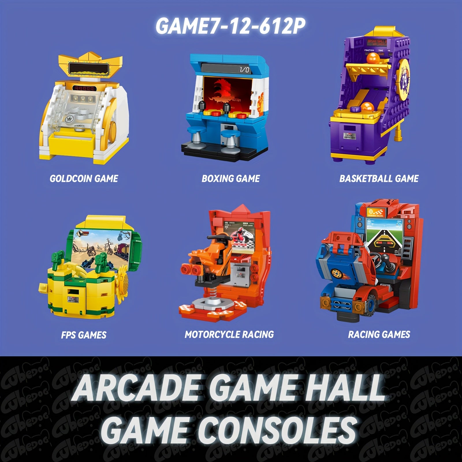 1015+pcs Retro Arcade Game Consoles Building Set - 12 Classic Arcade Machines with Claw Game, Boxing & Dance Dance Party, Multi-Color Vintage Gaming for Adults &, Collector's Display, Christmas Gift for Gamers (Compatible