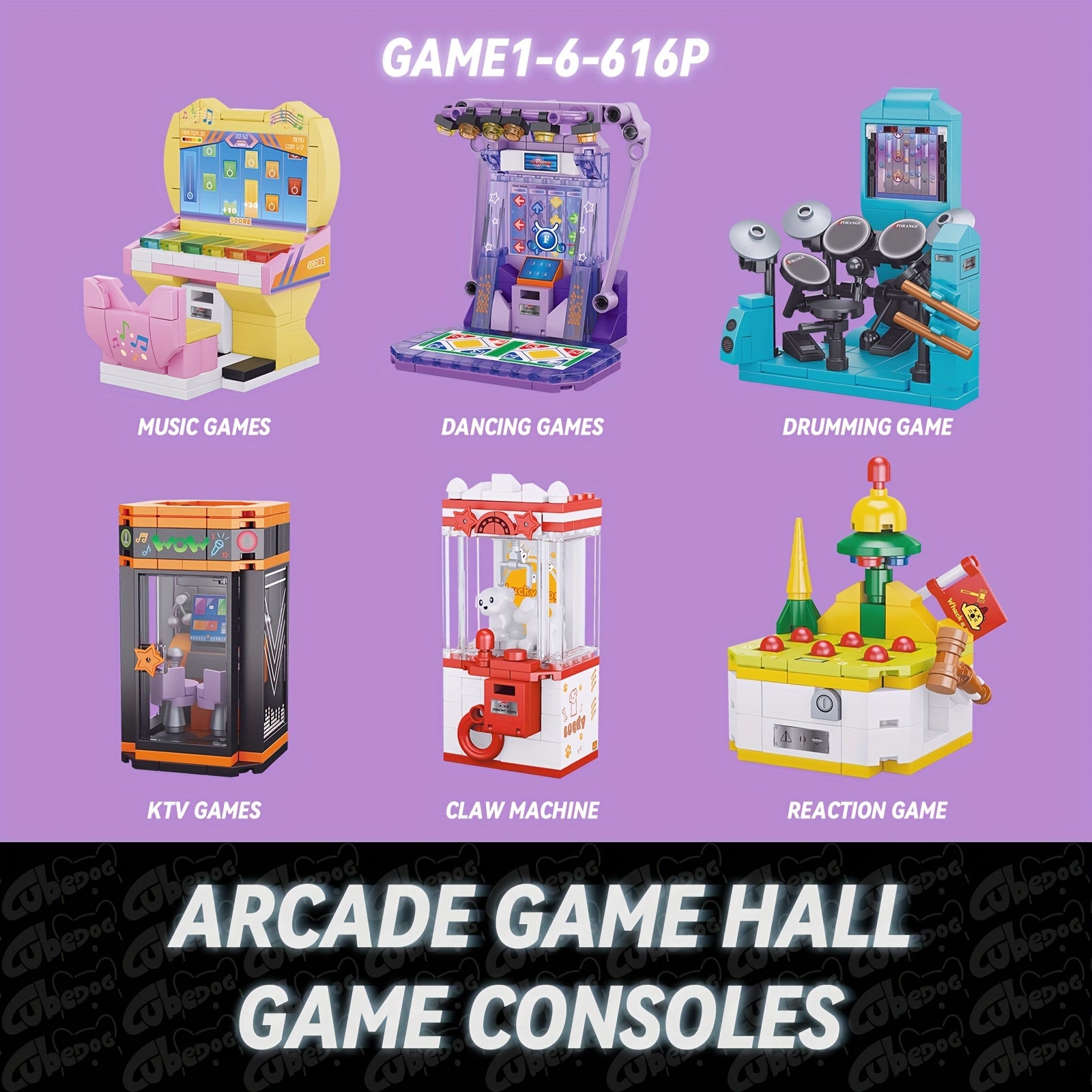1015+pcs Retro Arcade Game Consoles Building Set - 12 Classic Arcade Machines with Claw Game, Boxing & Dance Dance Party, Multi-Color Vintage Gaming for Adults &, Collector's Display, Christmas Gift for Gamers (Compatible