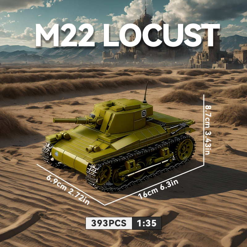 American classic tank armored vehicle anti-tank gun troop transport vehicle building block model toy, World Action 2 vehicle series, military enthusiast gift