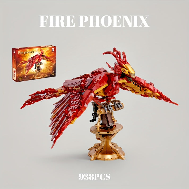 938pcs Fire Phoenix Building Blocks Model Set, Fairy Tale Series Toy, Neverland Model, Movie Fox, Suitable for Collection, Gift Giving, Easter, Christmas, Holiday Gifts and Birthday Gift