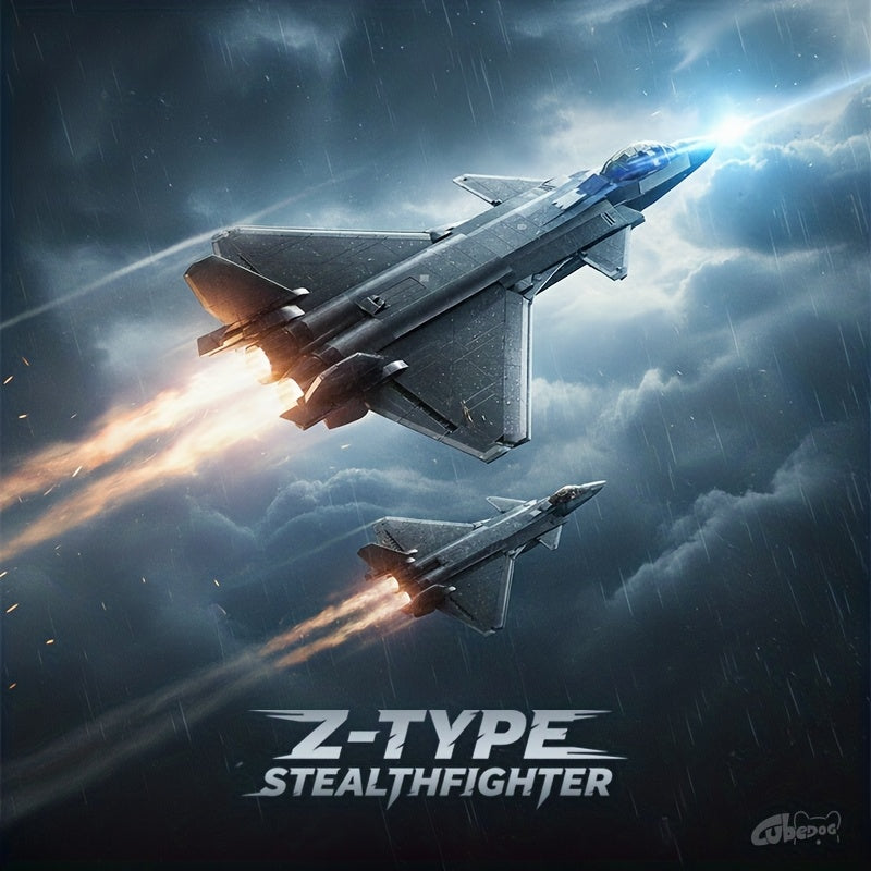 Z20 Fifth-Generation Stealth Fighter Building Block Set - Military-Themed Aircraft Assembly Model Toy with Pilot Figure, 1007pcs, Detailed Aircraft Design, Home Collection Desktop Decor, Military Gifts, Home Decor Item, Realistic Aircraft Model