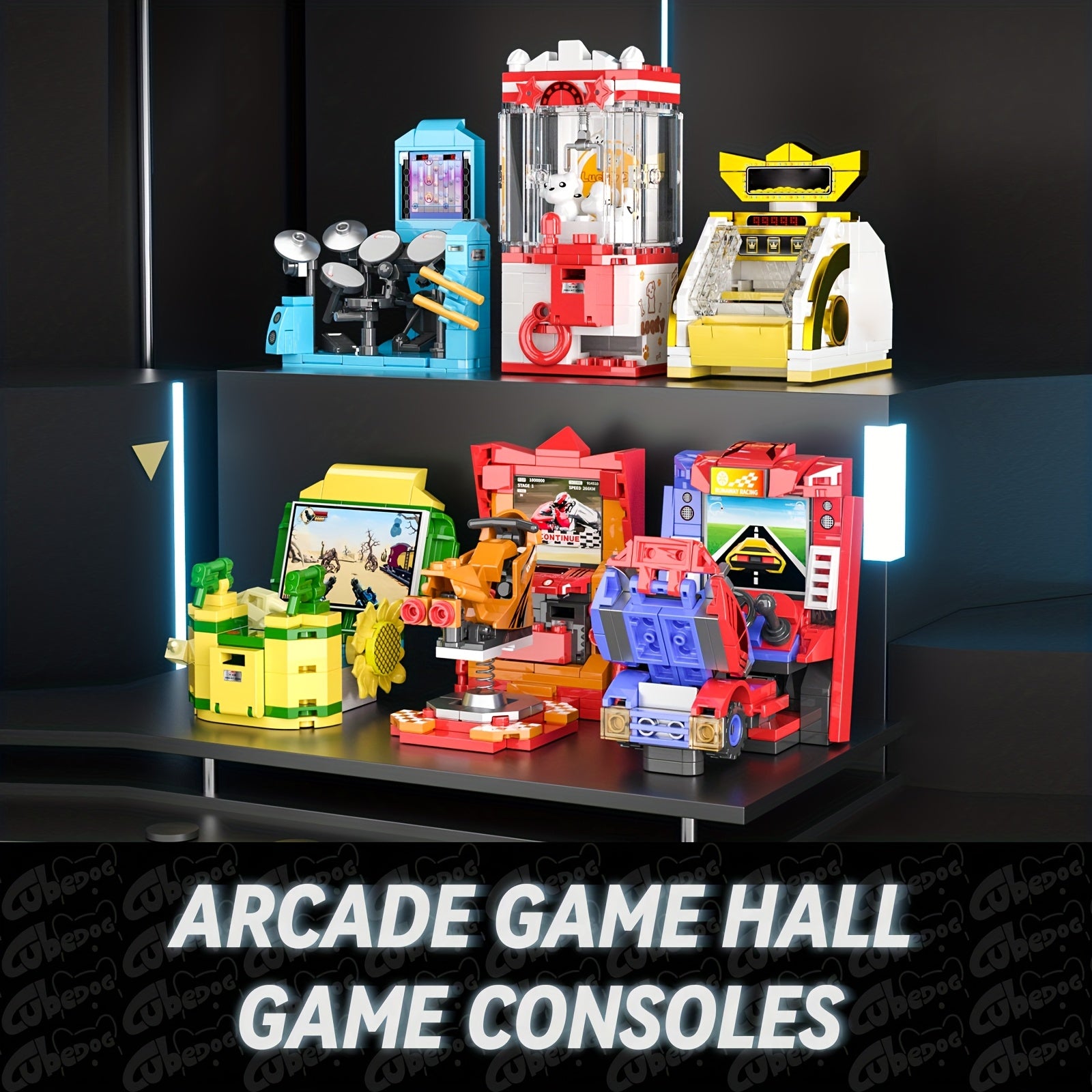 1015+pcs Retro Arcade Game Consoles Building Set - 12 Classic Arcade Machines with Claw Game, Boxing & Dance Dance Party, Multi-Color Vintage Gaming for Adults &, Collector's Display, Christmas Gift for Gamers (Compatible