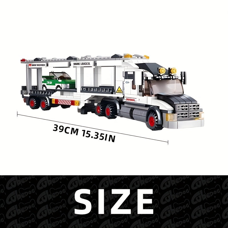 1006pcs 4-in-1 Racing Truck & Trailer Building Set with 4 Drivers, Interchangeable Trailers & Separating Truck Design - Large-Scale Model Toy for Adults &, Realistic Car Assembly Kit, Christmas Gift for Car Enthusiasts