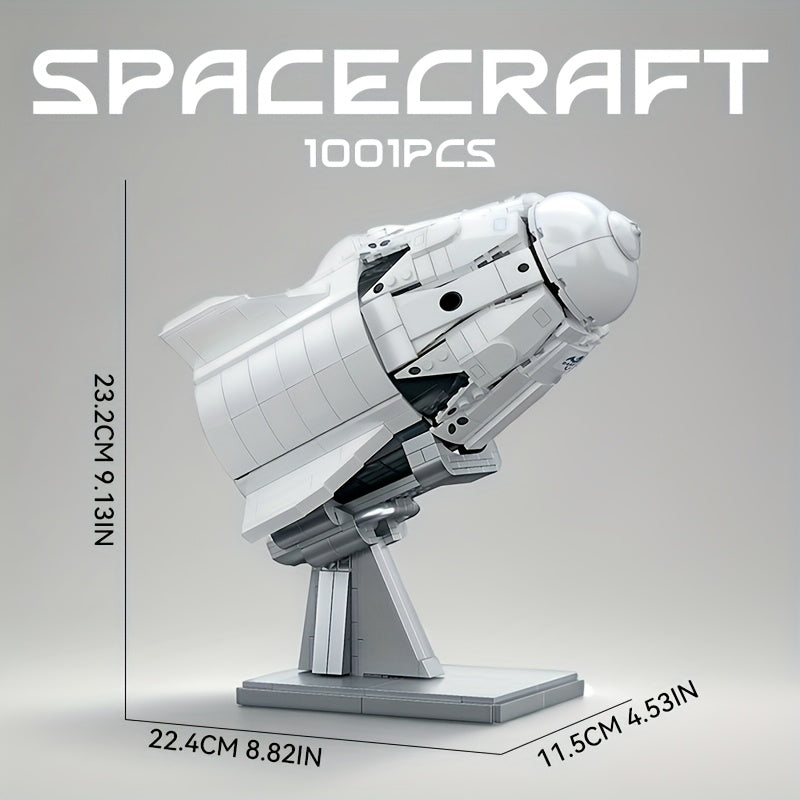 Spacecraft building block model, space exploration rocket toy, space capsule with display stand, Christmas gift for astronomy enthusiasts, 1001pcs, Spaceship, Space Shuttle, Spaceship Model, Space Shuttle Model, Space Ship, Space Wars, Starship Model
