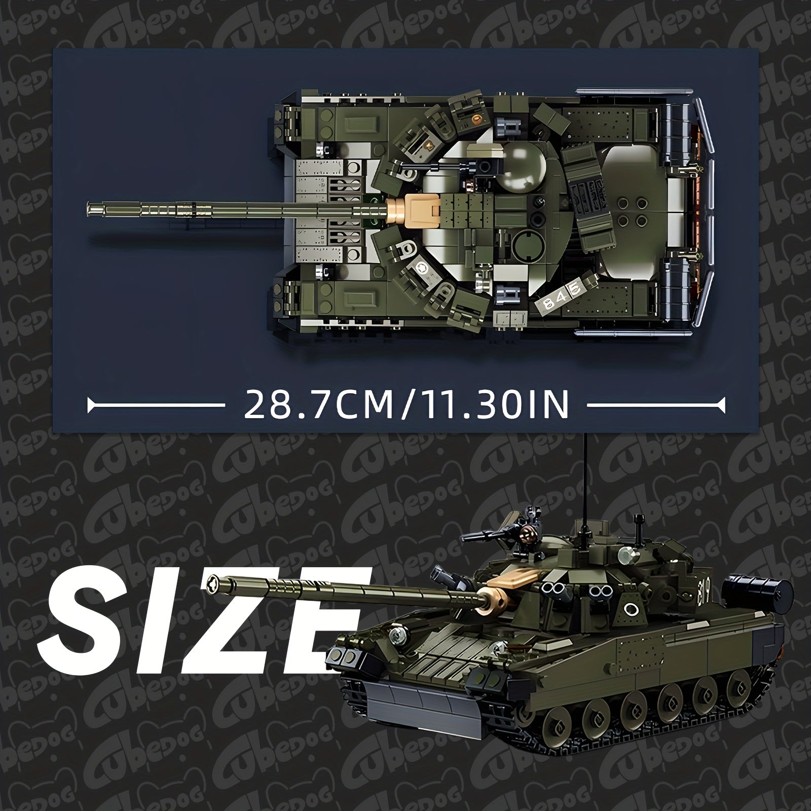 1004pcs T80 Modern Heavy Main Battle Tank Building Blocks Set - 2-in-1 Transformable Military Model with Soldiers, Large-Scale Armored Vehicle Toy, Realistic Replica for & Collectors, Christmas Gift (Military Green, 1004pcs)