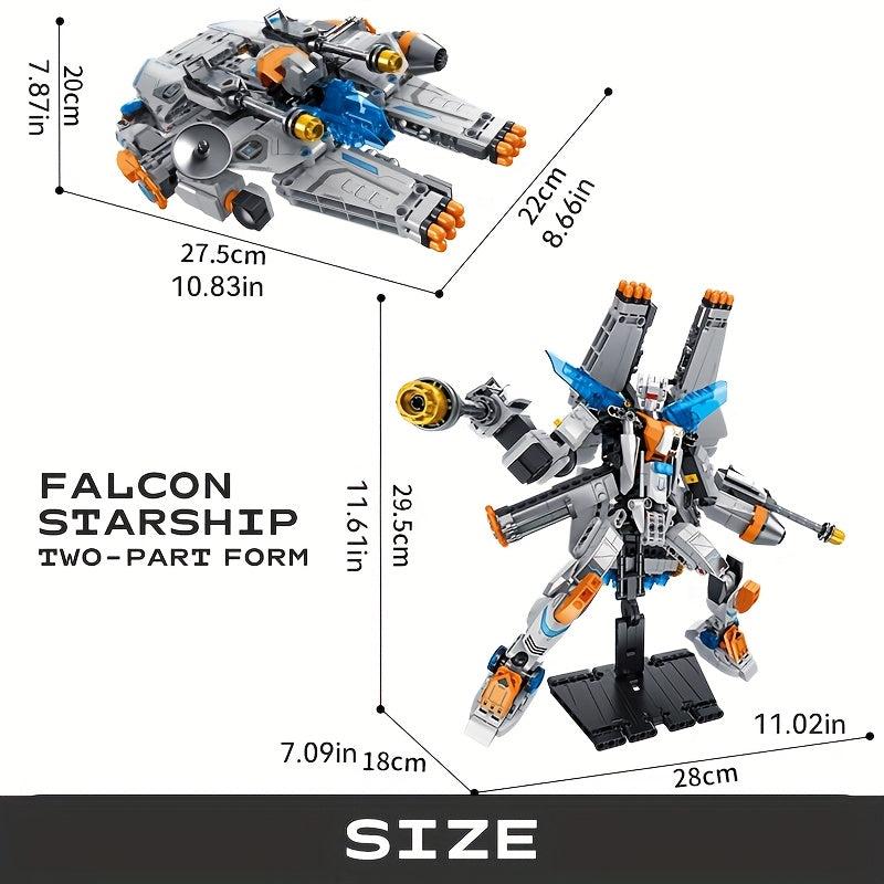 1012pcs Falcon Starship Building Blocks Set, Changeable Form Model, Starship Toys, Space Fighter Home Decorations for Starship Lovers Collection, Easter Christmas and Birthday Gifts