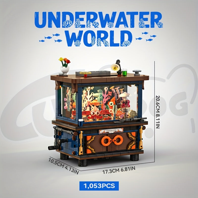 Creative Underwater World Fish Tank Building Blocks Set, Ocean Theme Tropical Aquarium Micro Scene DIY Model Toy Collection, Christmas Halloween Festival Gift, Desktop Home Decoration Ornament, 1001PCS