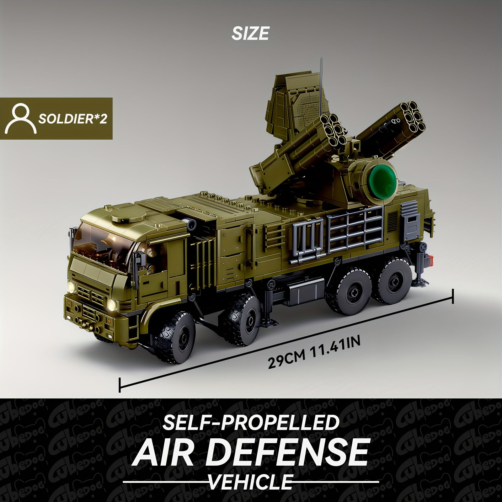 1013pcs Self-Propelled Anti-Aircraft Missile System Building Set with 2 Soldiers, Military Truck & Missile Launcher - Realistic 4WD RC-like Model Kit for & s, Collectible Army Toy Gift for & (Military Enthus