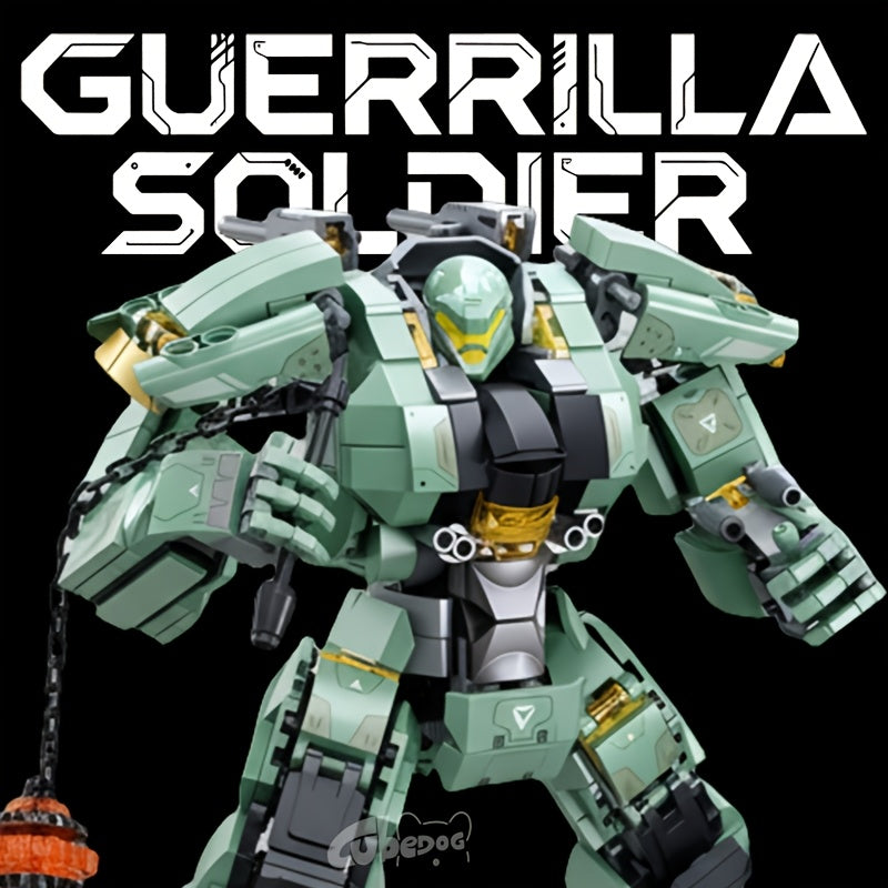 1001pcs Guerrilla Warrior Mecha Building Set - Large-Scale Sci-Fi Robot Model Kit with Movable Parts, Challenging Assembly Toy for & s, Birthday/Christmas Gift, Home Display, Compatible with Other Sets (Compatible List