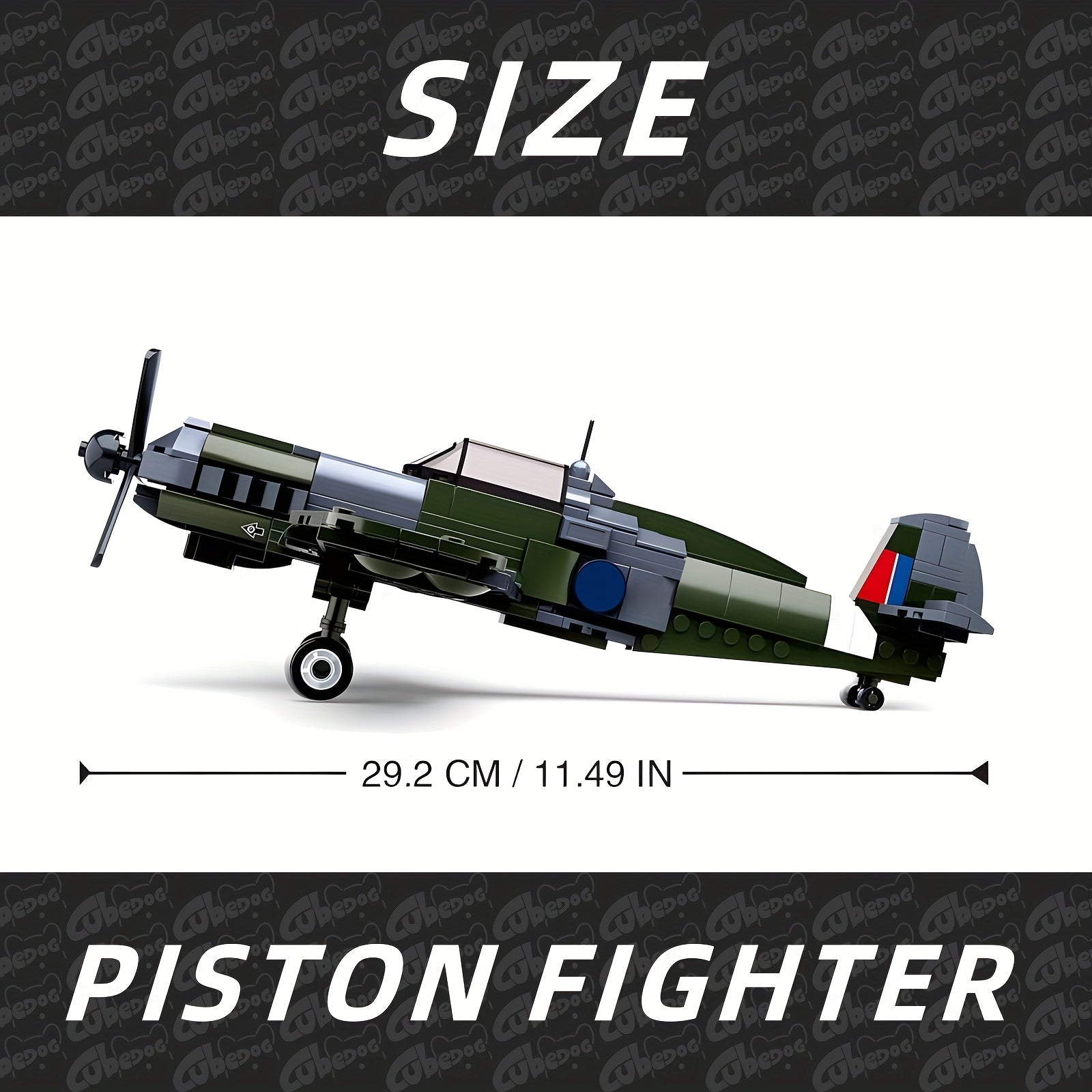 British WWII RAF Spitfire-like Military Aircraft Building Set with Pilot Figure - Large-Scale Replica Model Kit for & s, WWII History Enthusiasts, Collector's Display, Educational STEM (Compatible with -like
