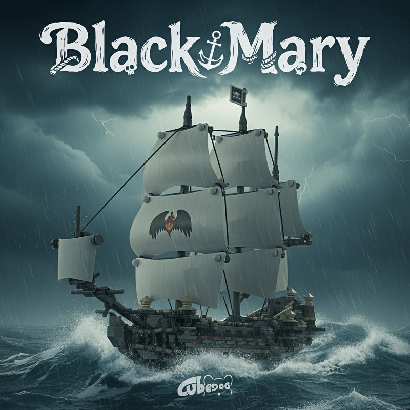 Black Mary Pirate Ship Building Blocks Toy Set, Popular Movie and TV Series Model Boat, Collectible Home Decor, Christmas Halloween Holiday Gift, 1055pcs, Best for Christmas, Perfect for Thanksgiving