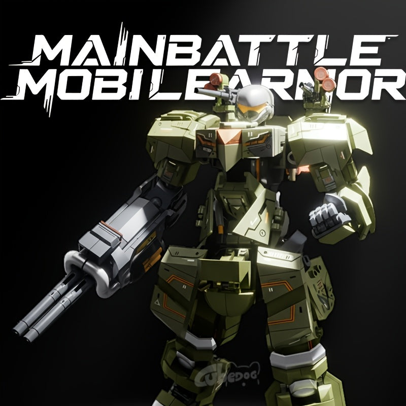 Main Battle Mobile Armor Building Block Se, Mecha Model Creative Toy, Christmas Halloween Gift, Collectible Home Desktop Decoration, 1001pcs, Collectible Display Piece, Main Battle Armor, Sci-Fi Collectible, Robot Aesthetic, High-Precision Bricks