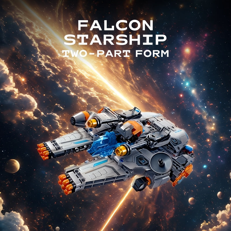 1012pcs Falcon Starship Building Blocks Set, Changeable Form Model, Starship Toys, Space Fighter Home Decorations for Starship Lovers Collection, Easter Christmas and Birthday Gifts