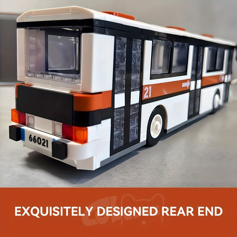 Classic Retro Bus Building Block Set, Classic City Bus Series Model, 1000P+ Car Toys, Adult Car Enthusiasts Collect Decorative Ornaments, Suitable as Holiday Gifts and Birthday Gifts