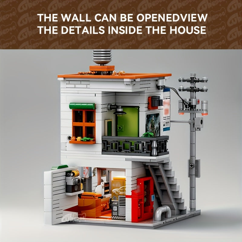 Street Game Hall Street Scene Building Blocks Set, Japanese Architecture Series Model, Two Building Method DIY Toy, Christmas Gift, 1000+pcs