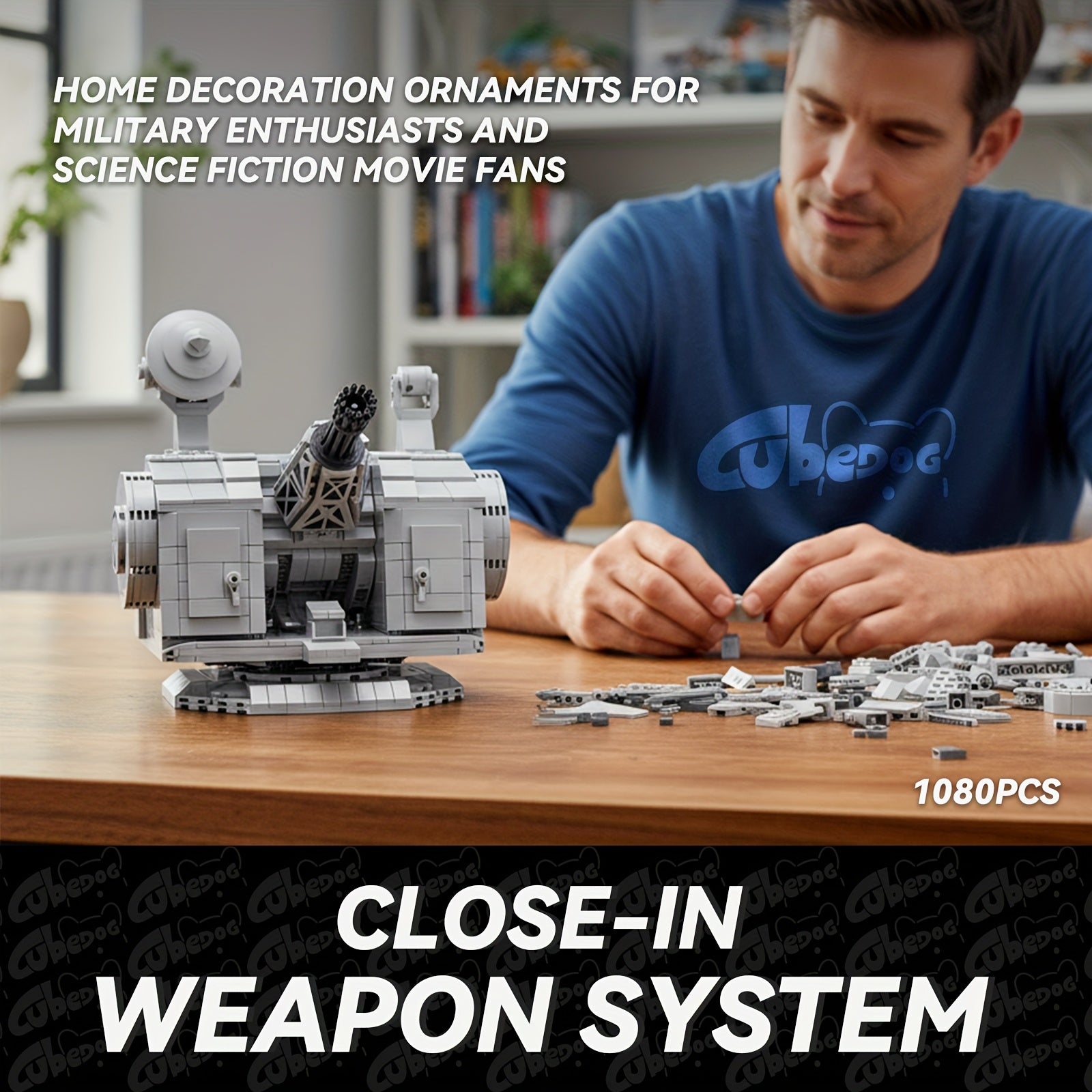 1002+pcs Large Shipborne Close-In Weapon System Building Set, Multi-Barrel Turret Fortress Model with Rotating & Movable Barrels, Naval Missile Defense System Replica for Military/Sci-Fi Collectors, Christmas Gift for & s