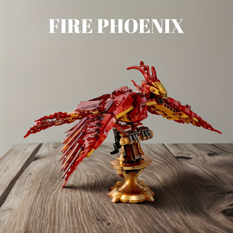 938pcs Fire Phoenix Building Blocks Model Set, Fairy Tale Series Toy, Neverland Model, Movie Fox, Suitable for Collection, Gift Giving, Easter, Christmas, Holiday Gifts and Birthday Gift