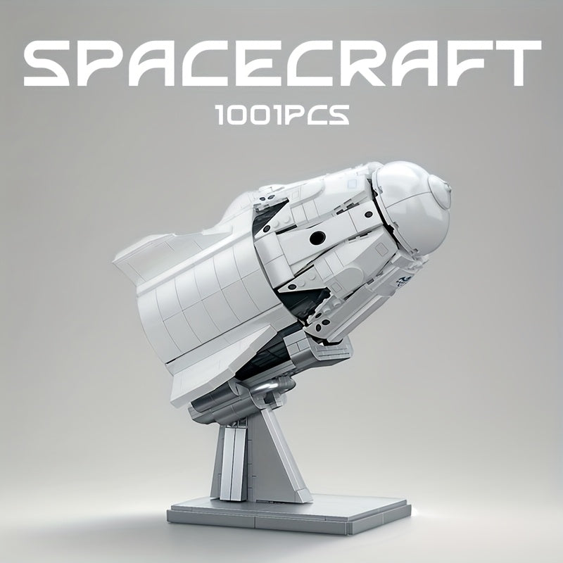 Spacecraft building block model, space exploration rocket toy, space capsule with display stand, Christmas gift for astronomy enthusiasts, 1001pcs, Spaceship, Space Shuttle, Spaceship Model, Space Shuttle Model, Space Ship, Space Wars, Starship Model