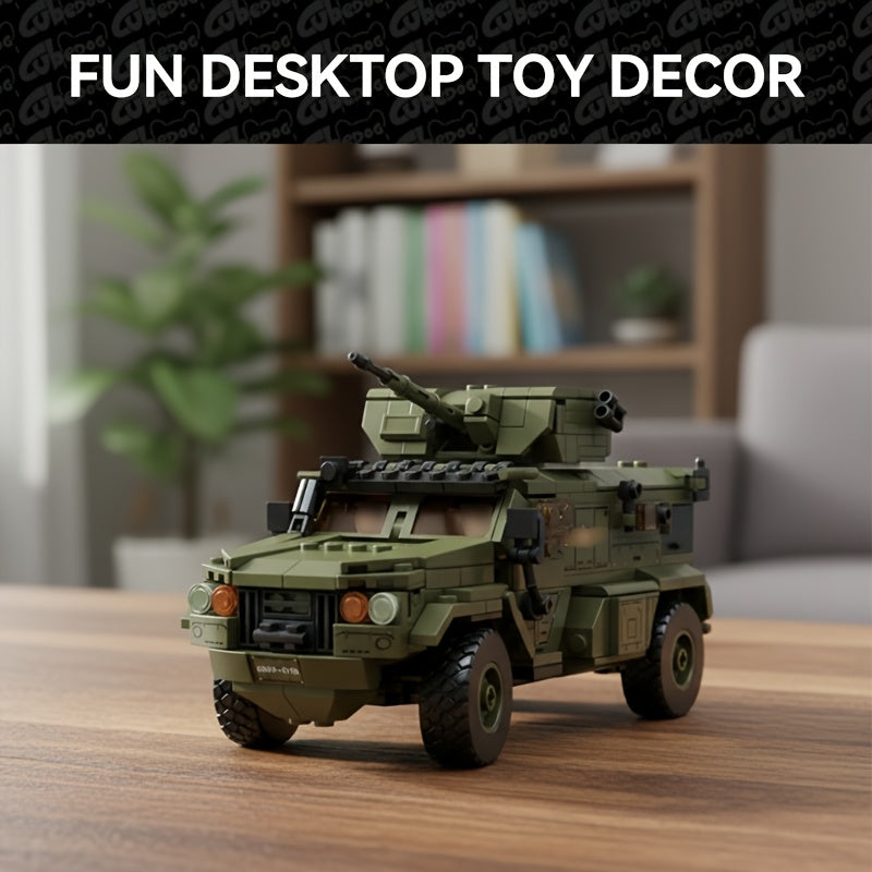 1001pcs Military Armored Vehicle Building Set with 3 Soldiers - Realistic IFV Model Kit, Movable Turret & Opening Doors, Large-Scale Replica for &, Collectible Gift for Military Enthusiasts, Home/Desk Display (1001