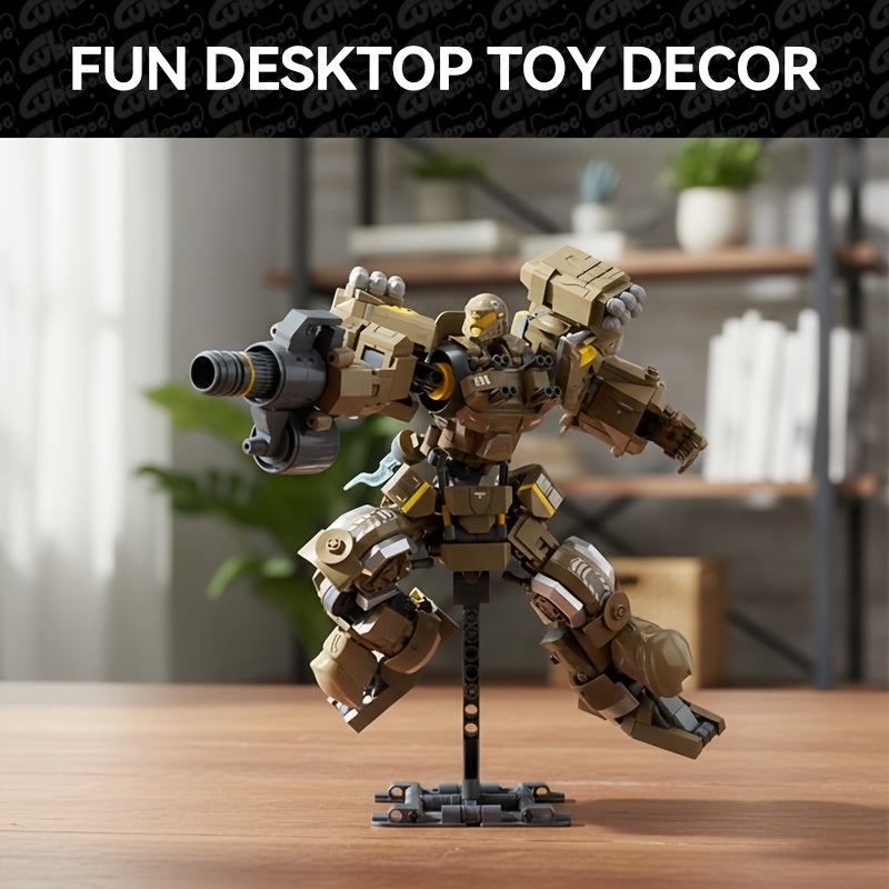 1001pcs Artillery Mobile Armor Building Block Set - Mecha Model Kit with 8+1 Driver, Detailed Armor & Weaponry, ABS Resin, Mixed Colors, Perfect for Home Decor, Christmas, Halloween, And Birthday Gifts, Mecha Model Kit, Superhero Theme