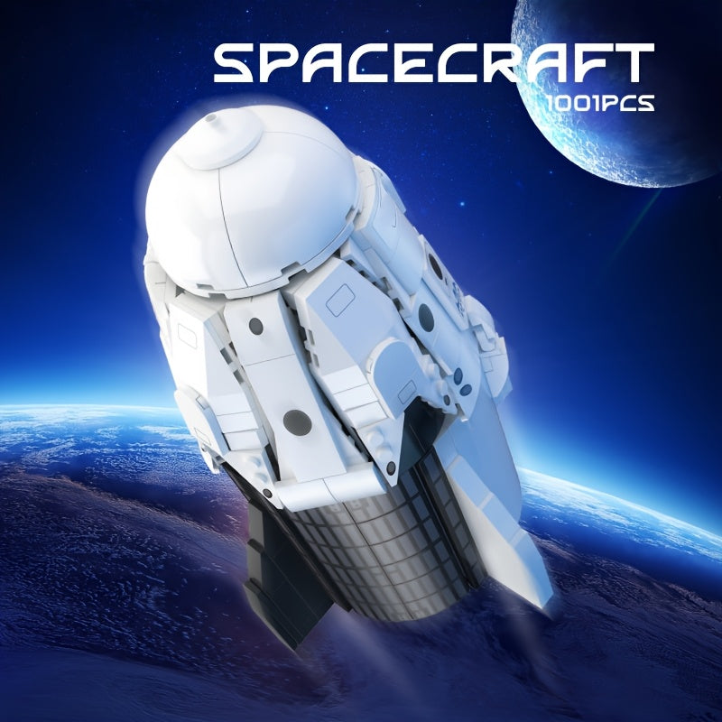Spacecraft building block model, space exploration rocket toy, space capsule with display stand, Christmas gift for astronomy enthusiasts, 1001pcs, Spaceship, Space Shuttle, Spaceship Model, Space Shuttle Model, Space Ship, Space Wars, Starship Model