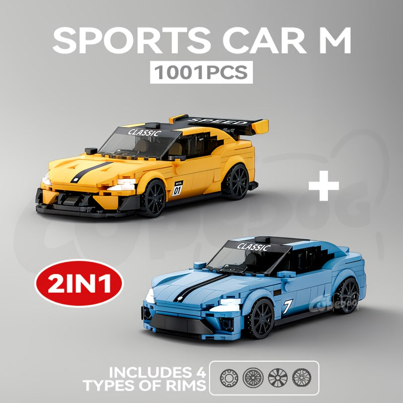 Car Repair Shop Street Scene Building Set, Sports Car Garage Building Miniature Landscape Model Toy, Car Repair Shop Compatible with 1:32 8-Bricks Car Models, Car Fans Christmas Gift, 1001pcs