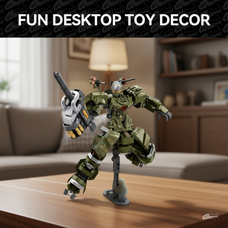 Main Battle Mobile Armor Building Block Se, Mecha Model Creative Toy, Christmas Halloween Gift, Collectible Home Desktop Decoration, 1001pcs, Collectible Display Piece, Main Battle Armor, Sci-Fi Collectible, Robot Aesthetic, High-Precision Bricks