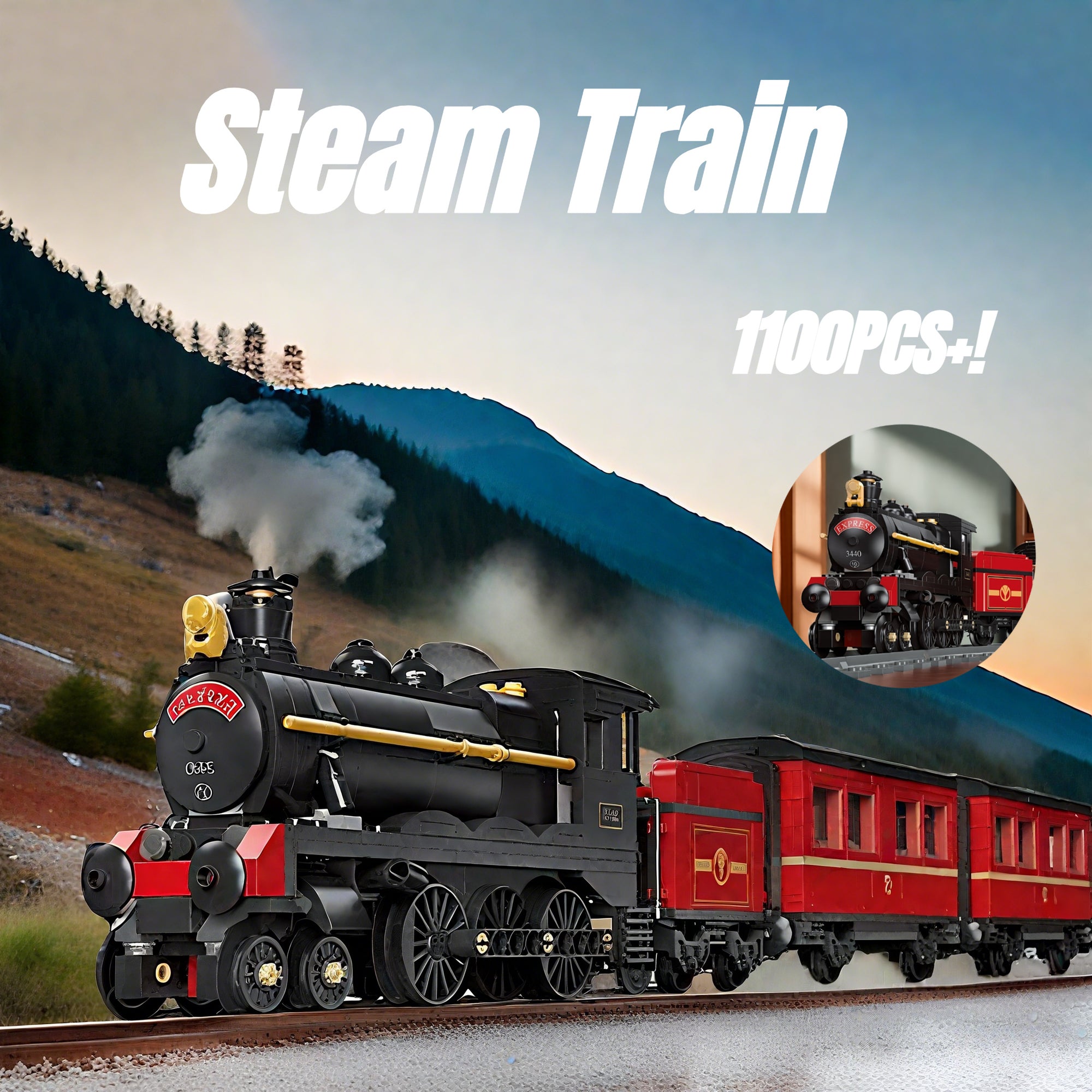 Steam Train Building Block Set