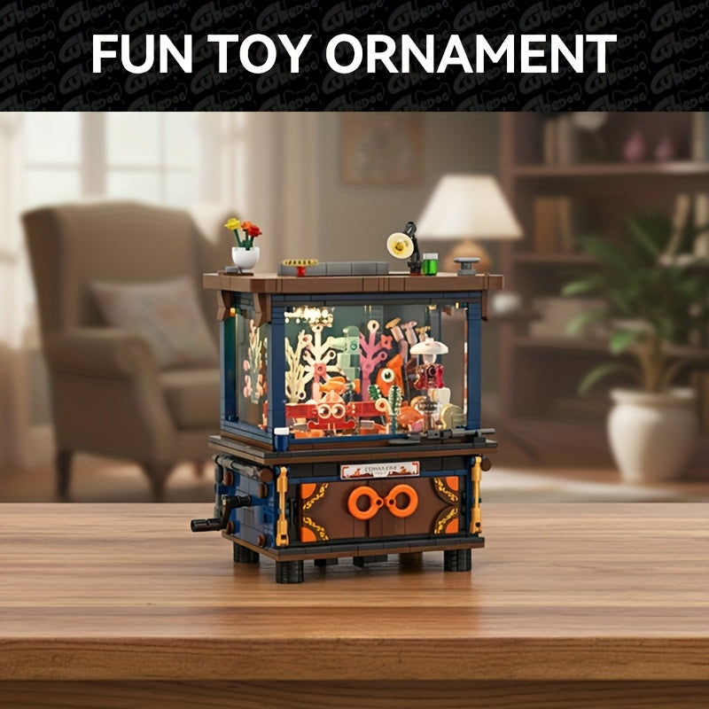 Creative Underwater World Fish Tank Building Blocks Set, Ocean Theme Tropical Aquarium Micro Scene DIY Model Toy Collection, Christmas Halloween Festival Gift, Desktop Home Decoration Ornament, 1001PCS