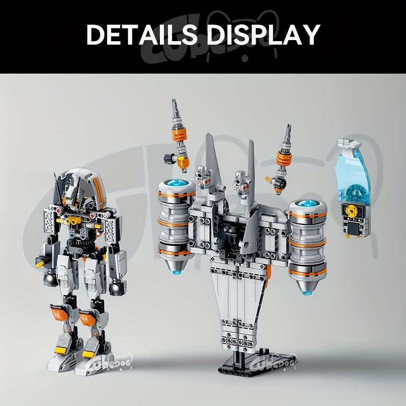 1002pcs Razor Starship Building Block Set, Super Soldier Transformable Model, Starship Series Toy, Space Mecha Display, Suitable for Collectors, Christmas and Birthday Gift