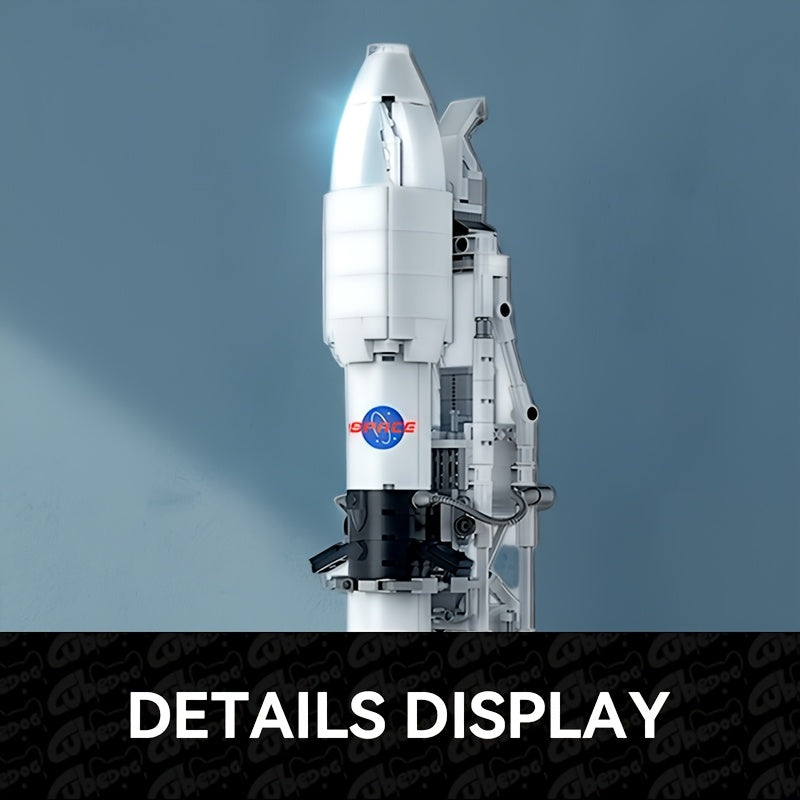 Space Rocket X Building Set, Apollo Moon Landing Program Rocket Launch Platform Model, Space Shuttle Saturn V Toy NASA Astronomer Collectible Gift, 1000+pcs