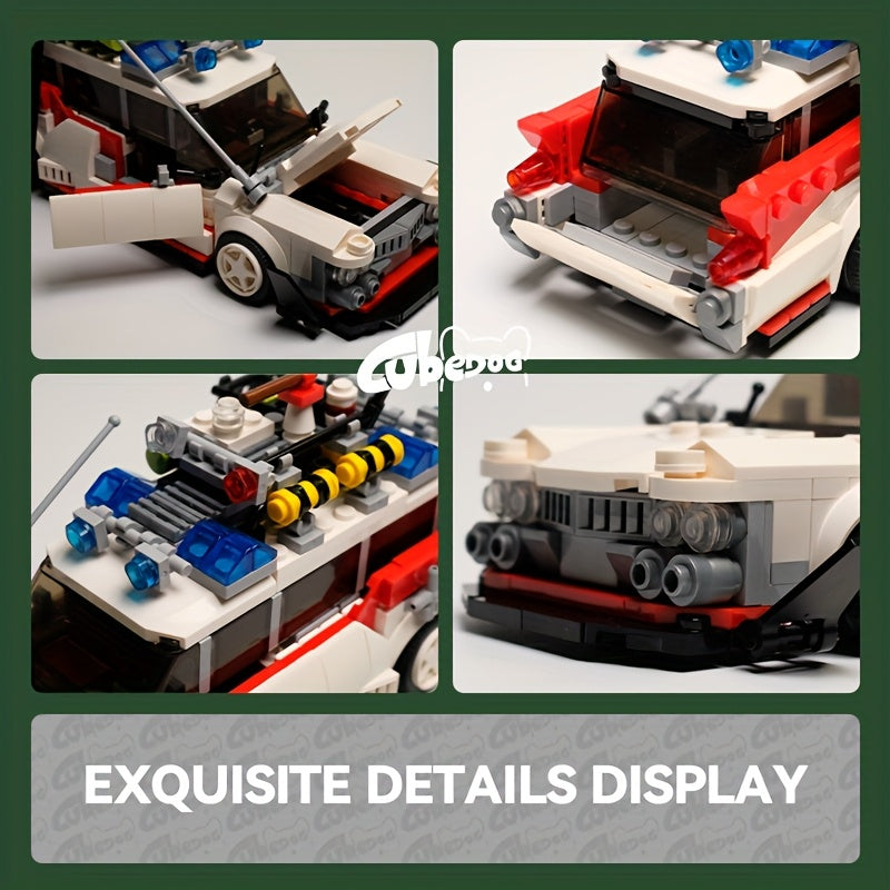 Halloween Ghost Hunters Ghost Adventure Bus Building Block Set, Holiday Travel Big Buster Racing Eight-Grid Car Toy Model, Classic Popular Movie And TV Series Themed Christmas Gift for Adult Fans, 1002pcs