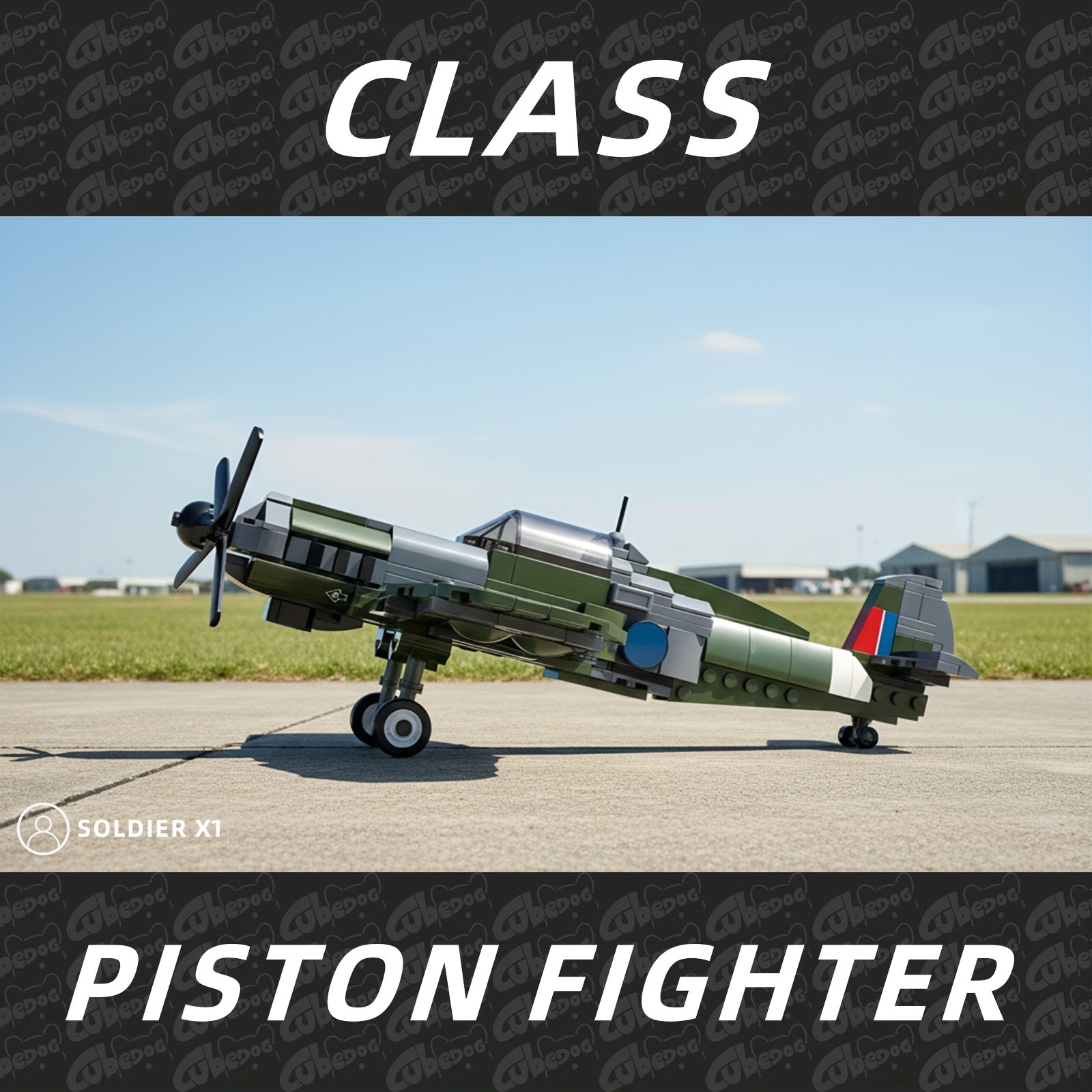 British WWII RAF Spitfire-like Military Aircraft Building Set with Pilot Figure - Large-Scale Replica Model Kit for & s, WWII History Enthusiasts, Collector's Display, Educational STEM (Compatible with -like