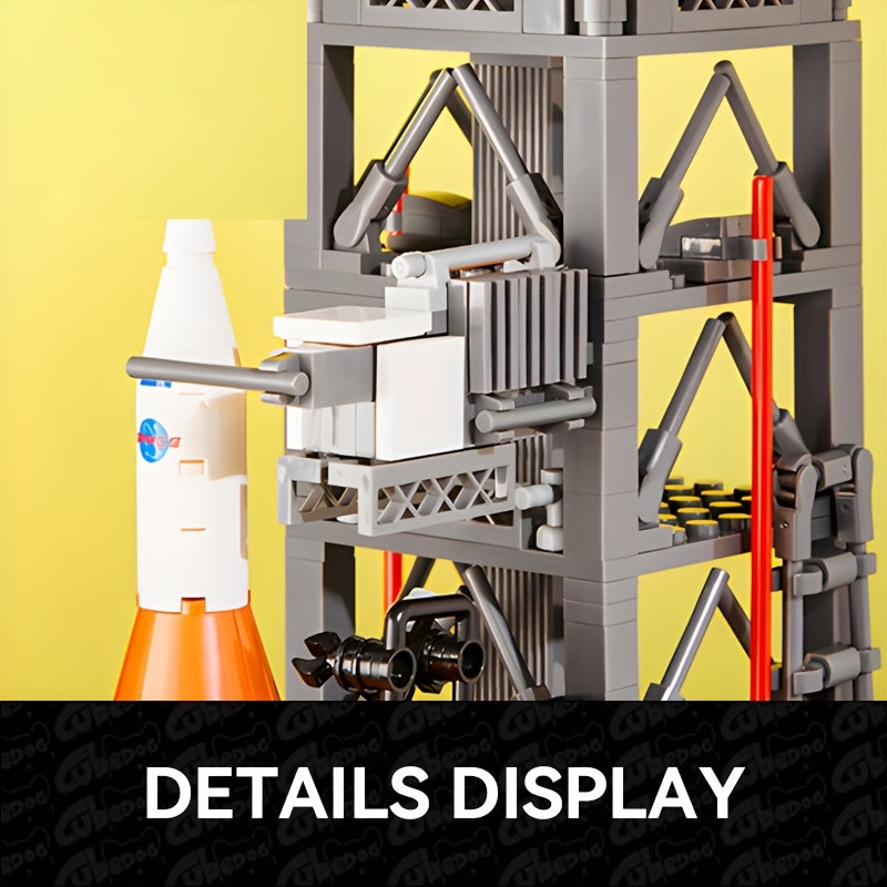 Moon Landing Rocket Building Block Set, for SATURN V Launch Platform Model, Space Exploration Spacecraft Toy, NASA Astronomy Enthusiast Gift, 1001pcs