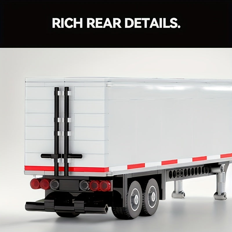 1002pcs 2in1 European truck building block set toys, trucks can be connected to containers, free combination models, suitable for truck enthusiasts to collect, can be used as holiday gifts