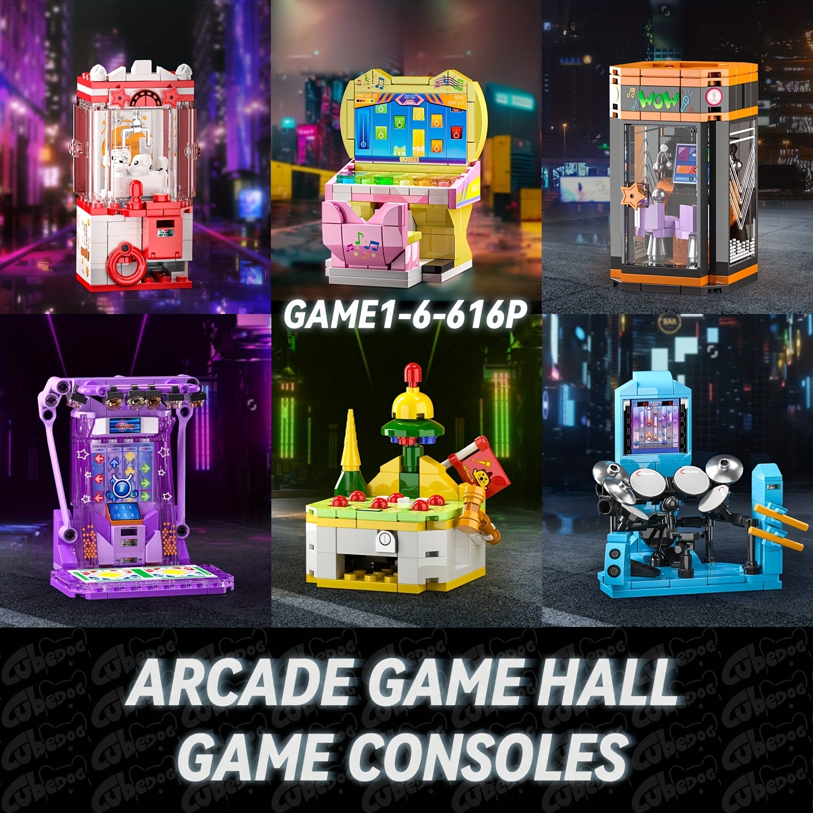 1015+pcs Retro Arcade Game Consoles Building Set - 12 Classic Arcade Machines with Claw Game, Boxing & Dance Dance Party, Multi-Color Vintage Gaming for Adults &, Collector's Display, Christmas Gift for Gamers (Compatible