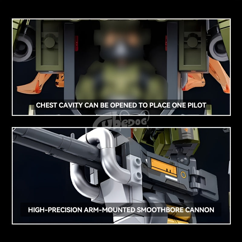 Main Battle Mobile Armor Building Block Se, Mecha Model Creative Toy, Christmas Halloween Gift, Collectible Home Desktop Decoration, 1001pcs, Collectible Display Piece, Main Battle Armor, Sci-Fi Collectible, Robot Aesthetic, High-Precision Bricks