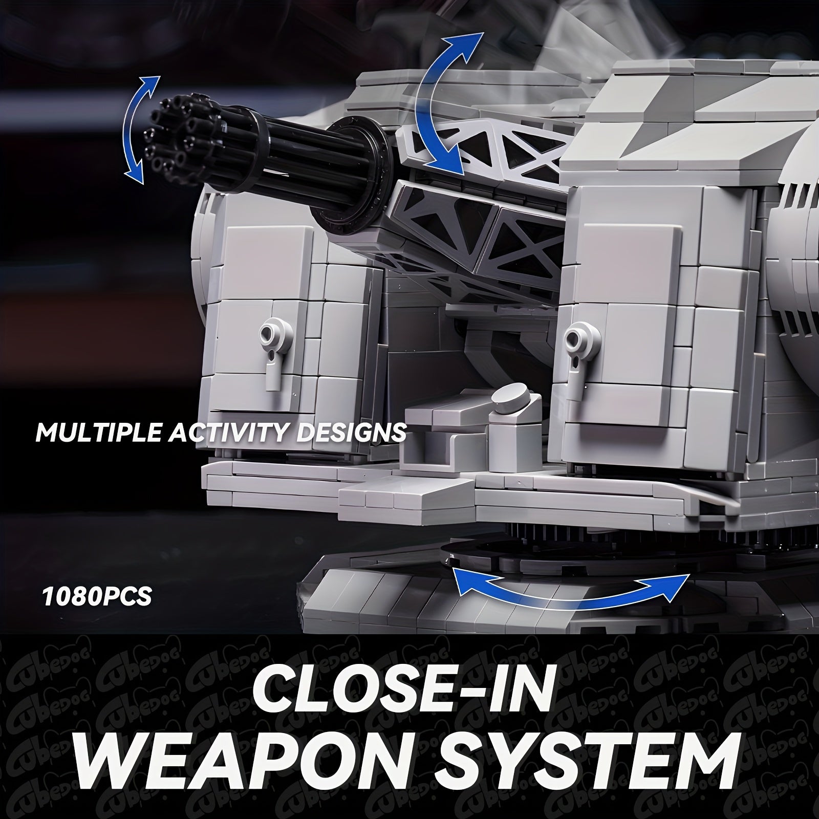 1002+pcs Large Shipborne Close-In Weapon System Building Set, Multi-Barrel Turret Fortress Model with Rotating & Movable Barrels, Naval Missile Defense System Replica for Military/Sci-Fi Collectors, Christmas Gift for & s