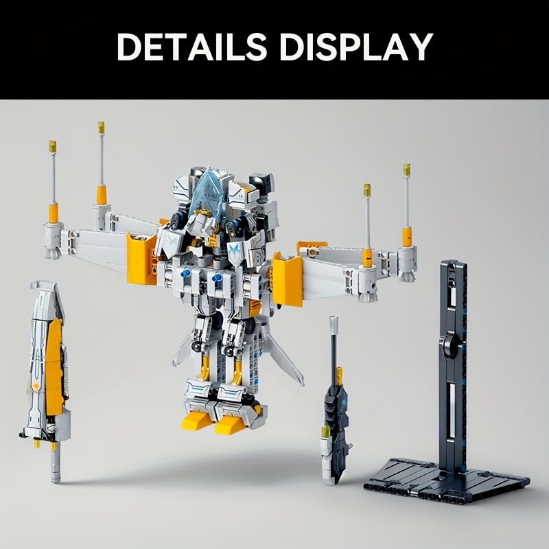 1002pcs FX-1 Starship Building Blocks Set, Transformable Model, Starship Series Toy, Space Fighter Home Decoration, Suitable for Starship Enthusiasts Collection, Easter, Christmas and Birthday Gifts