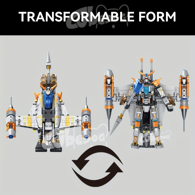 1002pcs FL1 Starship Building Blocks Set, Super Warrior Transformable Model, Starship Series Toy, Spacecraft Mech Ornament, Suitable for Enthusiasts and Collectors, Christmas and Birthday Gift