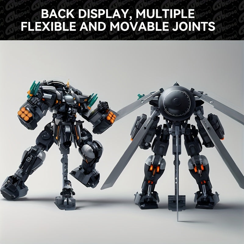 1001pcs Armed Mecha Mobile Armor Building Block Set - Sci-Fi Mecha Theme Creative Toy with 8+1 Driver, Detailed Robot Model with Weapons & Armor, Halloween Christmas Holiday Gift, Home Decor Theme, Superhero Movie Theme, Mixed Color, Abs Material