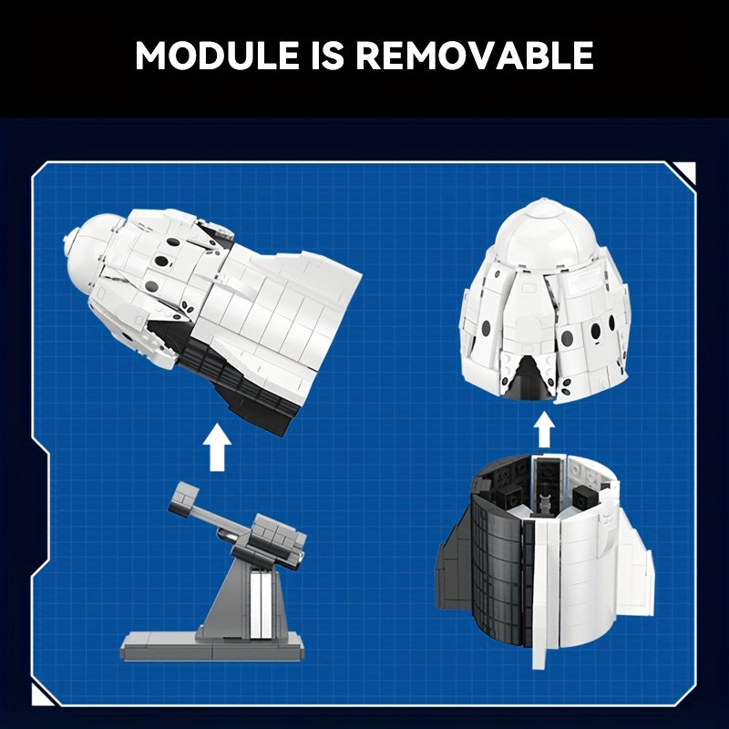Spacecraft building block model, space exploration rocket toy, space capsule with display stand, Christmas gift for astronomy enthusiasts, 1001pcs, Spaceship, Space Shuttle, Spaceship Model, Space Shuttle Model, Space Ship, Space Wars, Starship Model