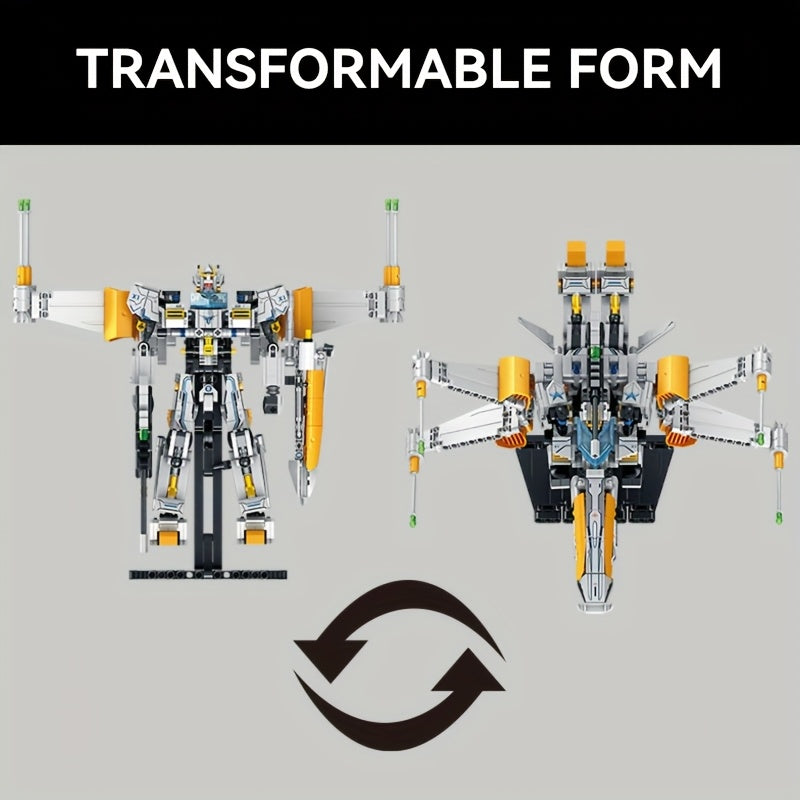 1002pcs FX-1 Starship Building Blocks Set, Transformable Model, Starship Series Toy, Space Fighter Home Decoration, Suitable for Starship Enthusiasts Collection, Easter, Christmas and Birthday Gifts