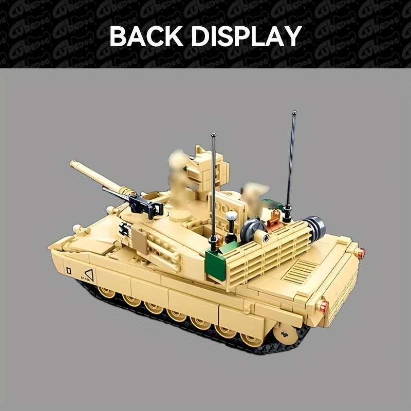 Super Main Battle Tank Building Block Set, Military Series No.99 Armored Vehicle Creative Assembly Model Toy, Includes Two Soldiers, Holiday Gift for Adult Military Enthusiasts, And Collectors, Desktop Home Decoration, Military Model
