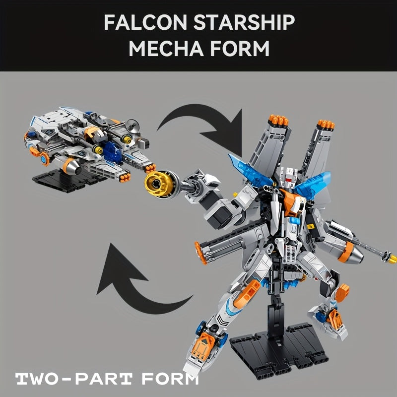 1012pcs Falcon Starship Building Blocks Set, Changeable Form Model, Starship Toys, Space Fighter Home Decorations for Starship Lovers Collection, Easter Christmas and Birthday Gifts