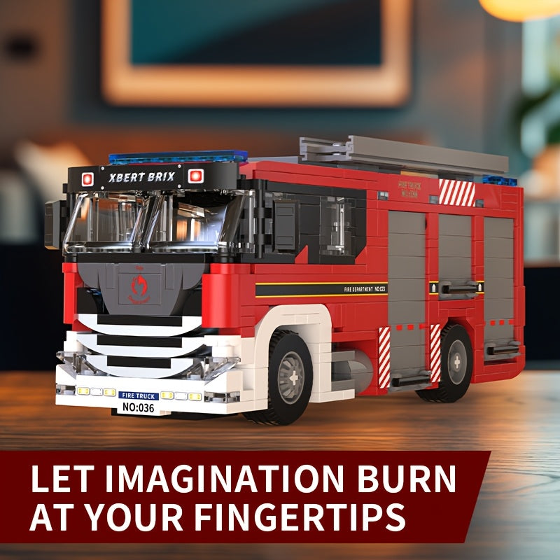 Fire Truck Building Block Set