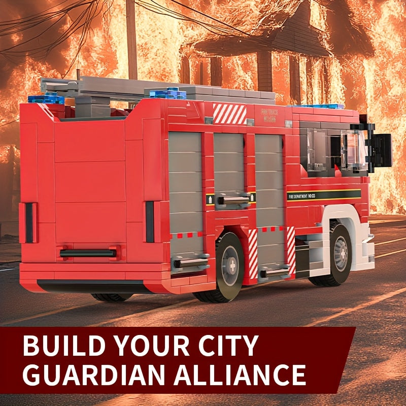 Fire Truck Building Block Set