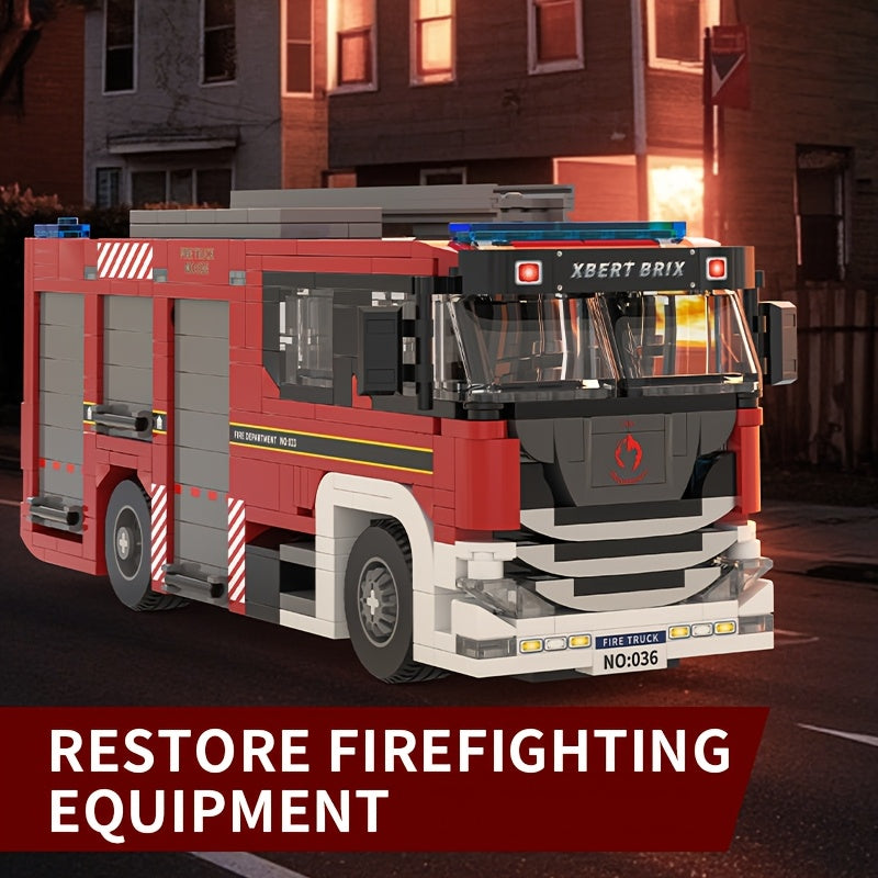 Fire Truck Building Block Set